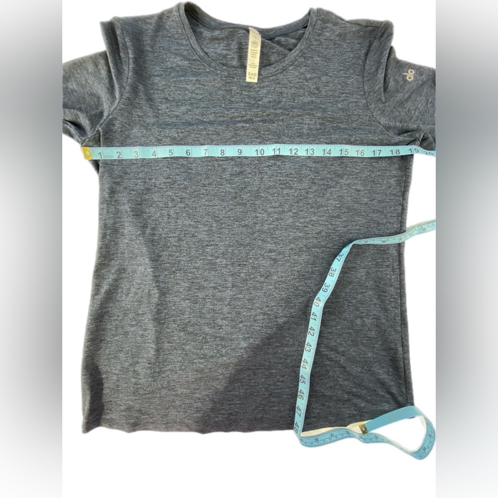 Alo Yoga Alosoft Finesse long sleeve top Rich Navy Heather Large NWOT - Picture 9 of 12